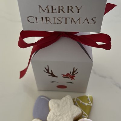 Christmas half Cracker Box With 6 Mini Cookies
