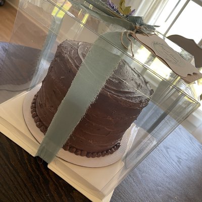 Classic Yellow Cake with Chocolate Frosting 8”
