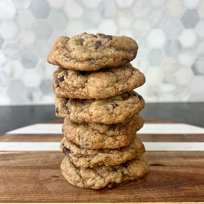 VEGAN Sourdough Chocolate Chip Cookies With Sea Salt