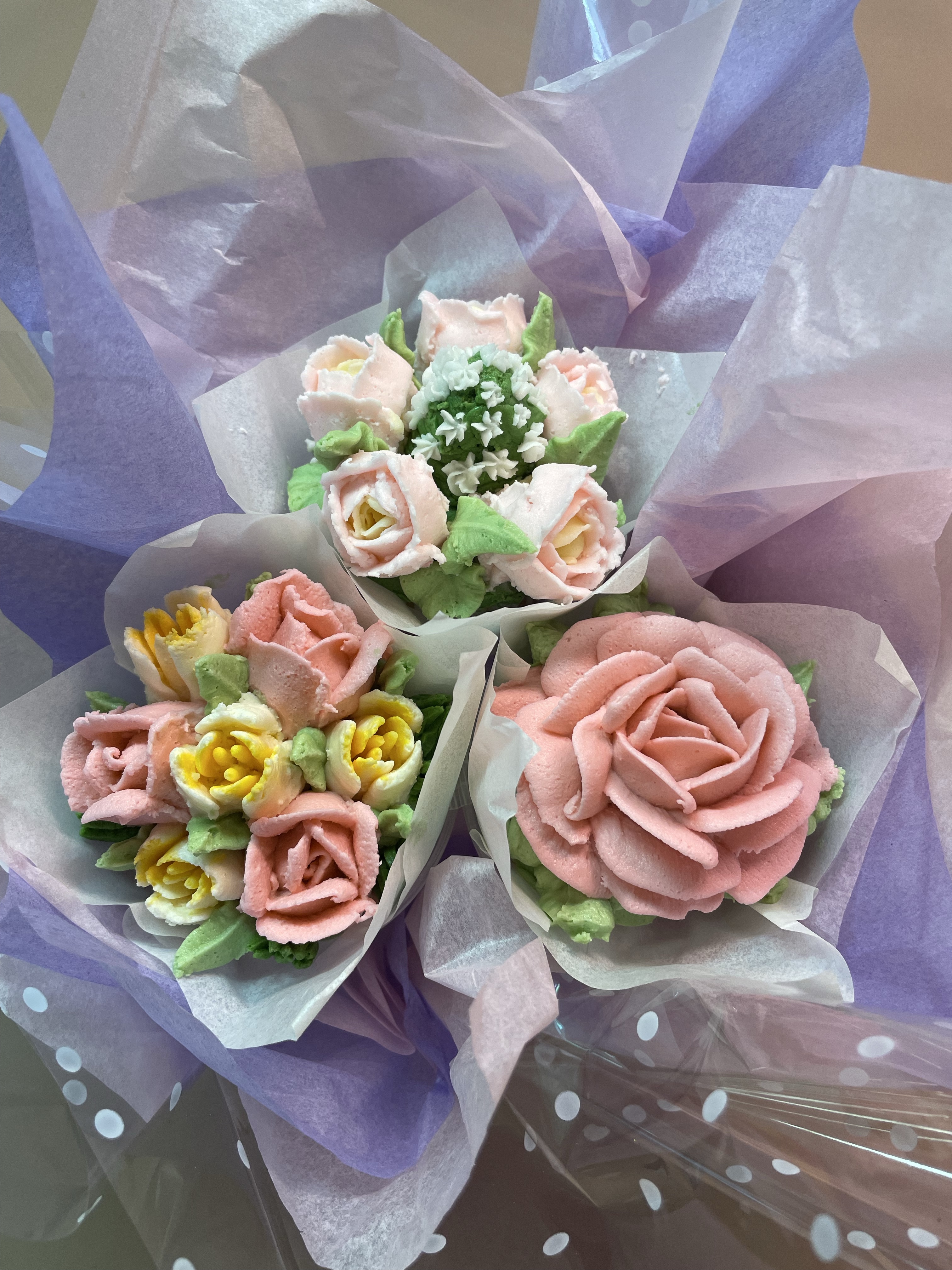 Mini Floral Cupcake (3) Bouquet