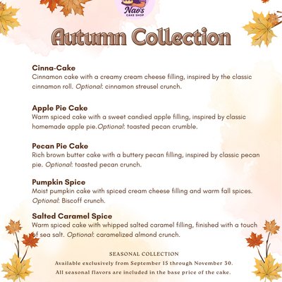 FALL FLAVOR  6” Classic Round ( 10-12 servings)