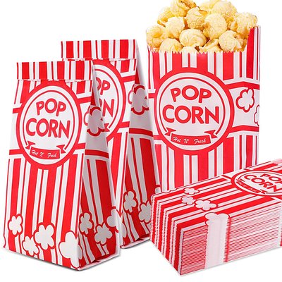 Paper Popcorn Bags,100 Pack 1oz Popcorn Bags Individual Servings 