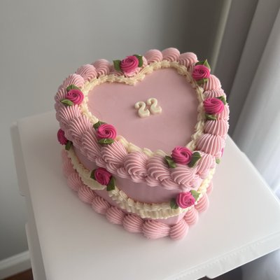 Vintage Heart Shaped Cake 
