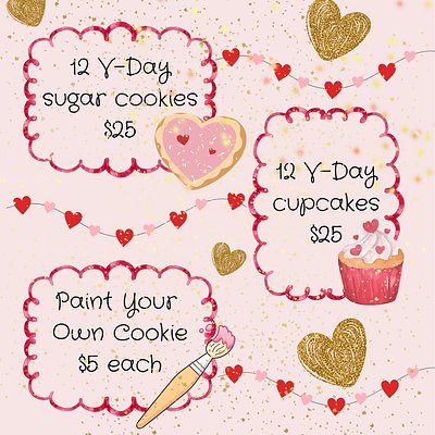 Valentine’s Day Cupcakes - A Dozen $25