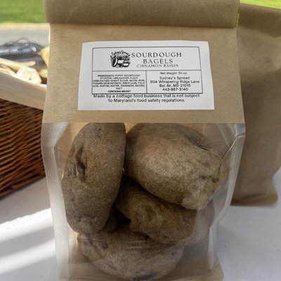 Sourdough Cinnamon Raisin Bagels - Half Dozen 