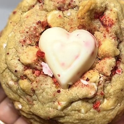 valentine's day feature - white chocolate hersheys cookie 