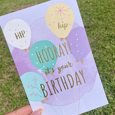 Pastel Balloon Birthday Card