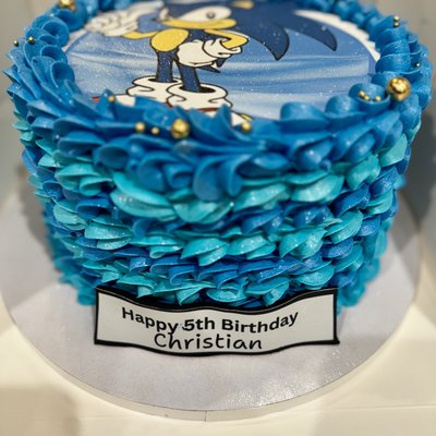 8” Sonic The Hedgehog Round Cake 