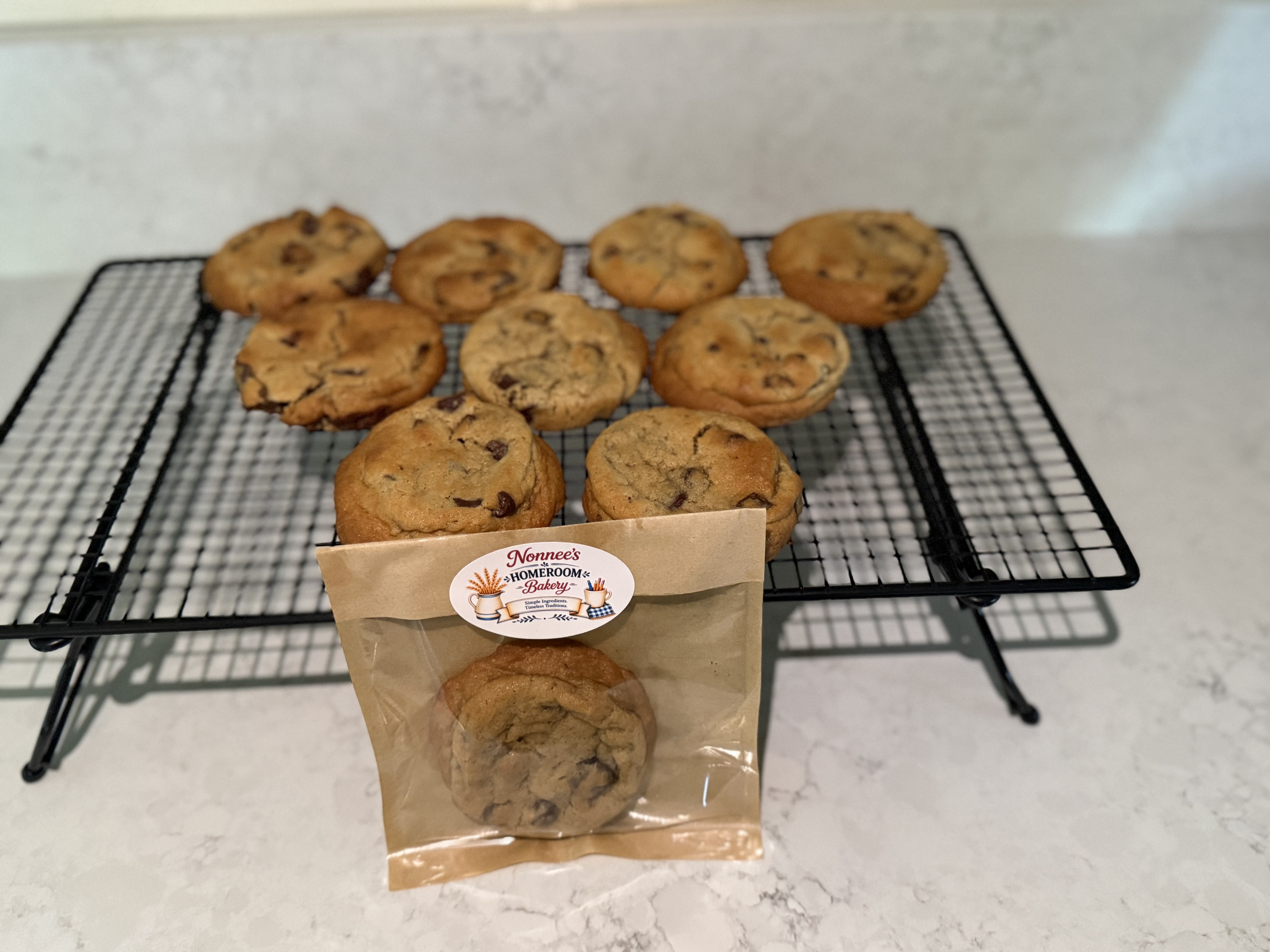 The Homeroom 12 Box ~ The Same Beloved Recipe As The Valedictorian™ Chocolate Chip Cookie Thoughtfully Sized For Sharing. Because The Sweetest Memories Are Made Around The Table. 12 Cookies Per Box