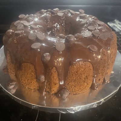 Chocolate Chip Pound Cake With Ganache