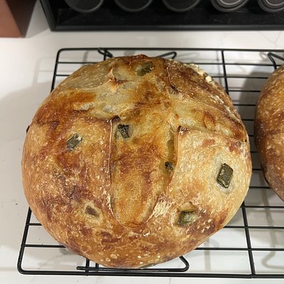 Cheddar Jalapeño Sourdough Loaf