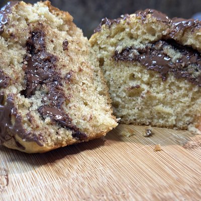 Nutella Stuffed Sourdough Muffins (2)