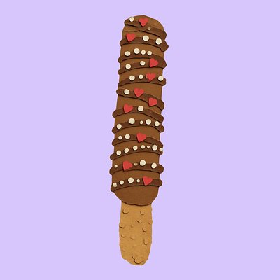 (6)Chocolate Caramel Covered Pretzel Wands 