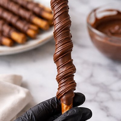 Caramel-Chocolate Pretzel Rods