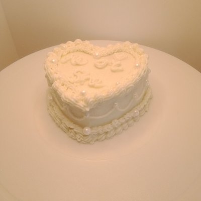 Mini White Gender Reveal Cake