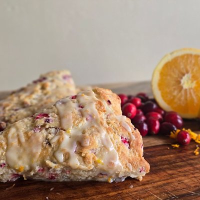 December Seasonal Selection -Cranberry Orange Scones 