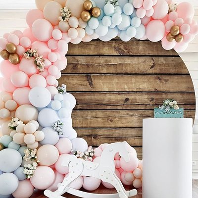6.5ft Wood Round Backdrop Cover