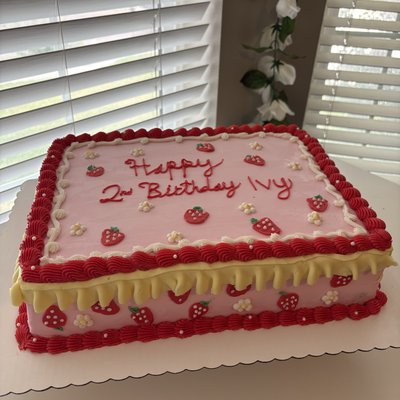 1/2 Sheet 2 Layer Cake (serves 48-70) 