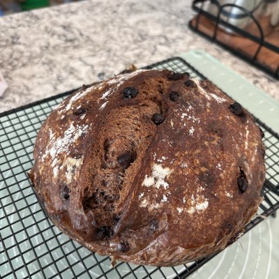 Hot Cocoa Espresso Chocolate Chip Sourdough Loaf