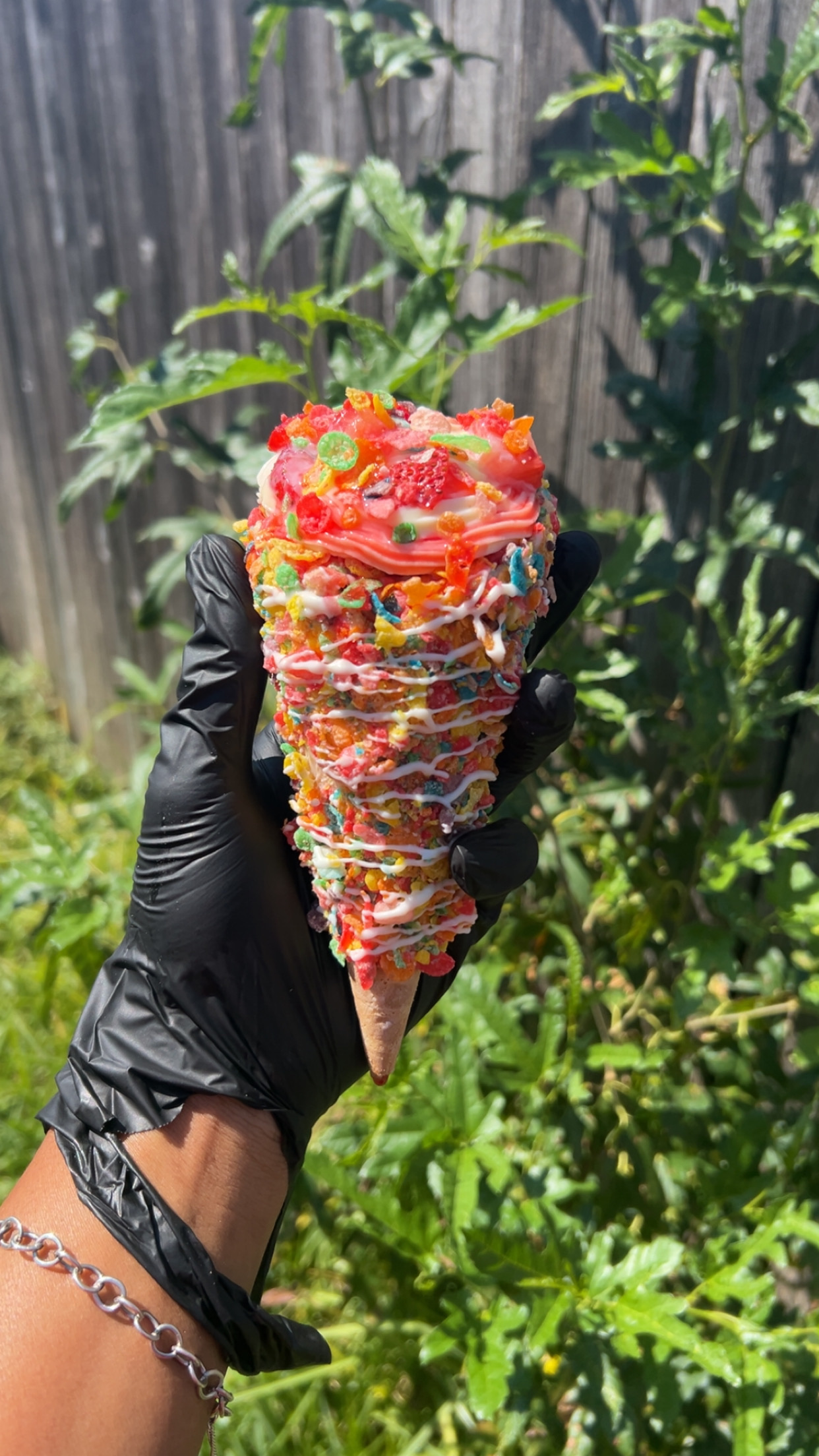 Fruity Pebble Cheesecake Cone