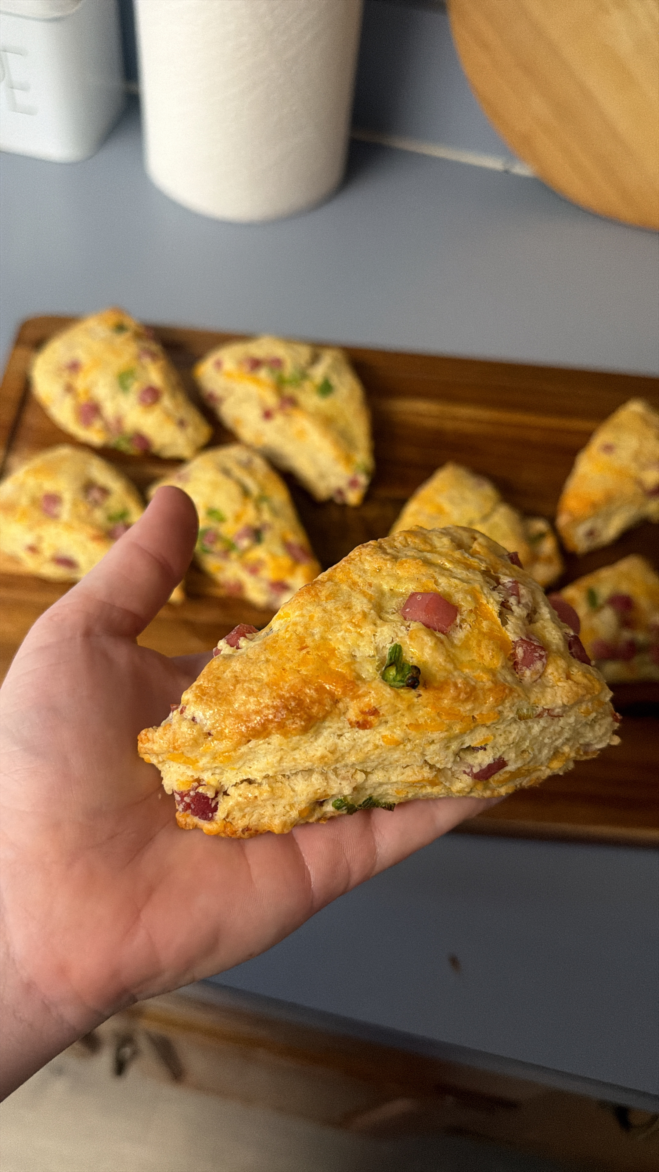 Ham, Cheese And Chive Scone