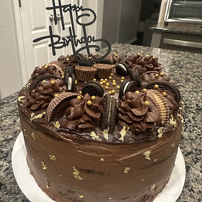 2/layered Devils Food Cake W/chocolate Ganache