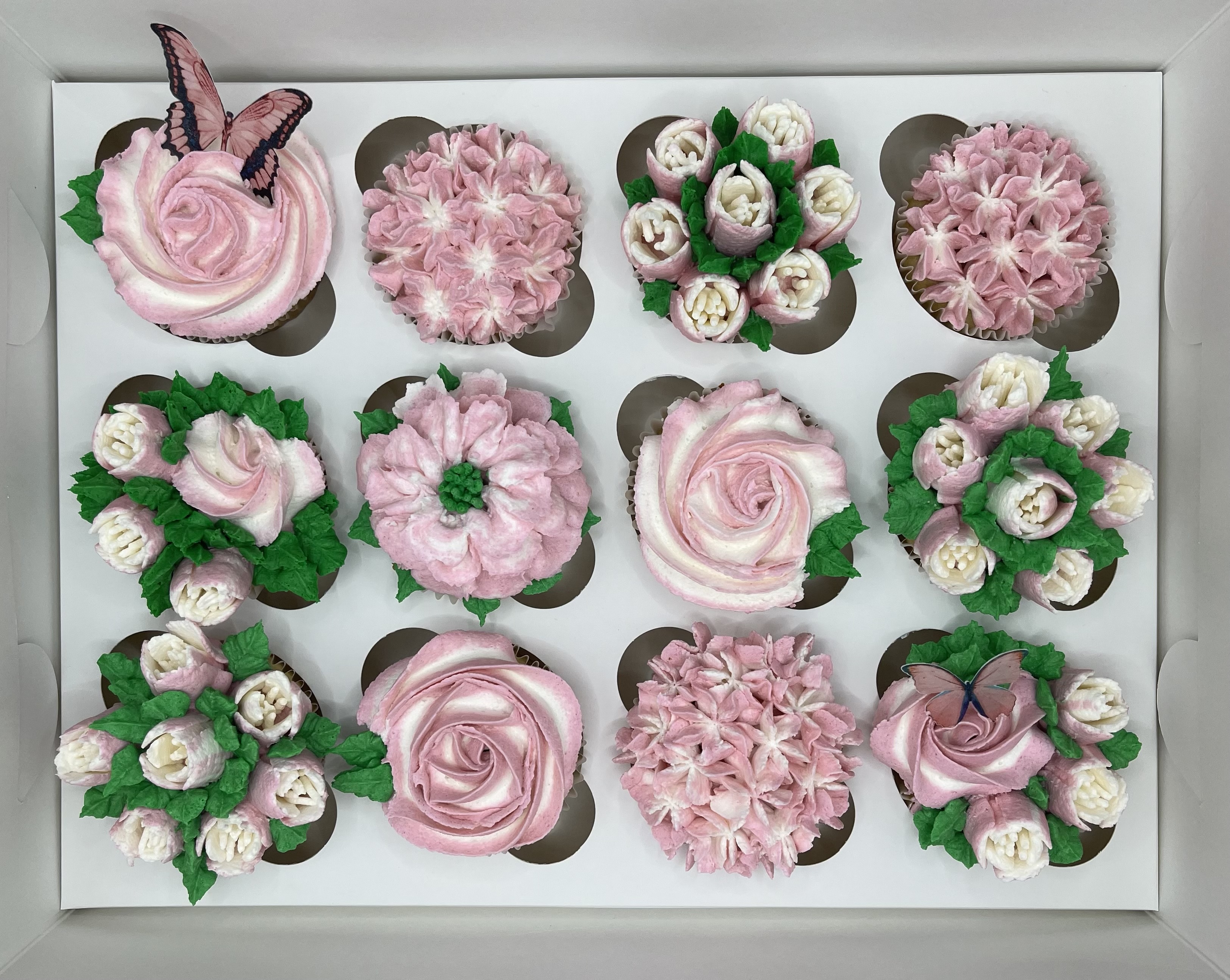 Dozen Floral Cupcakes