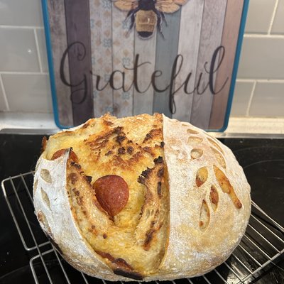 Garlic Pepperoni, And Mozzarella  Sourdough 