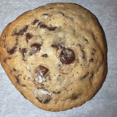 Jumbo Salted Caramel Stuffed Chocolate Chip Cookie