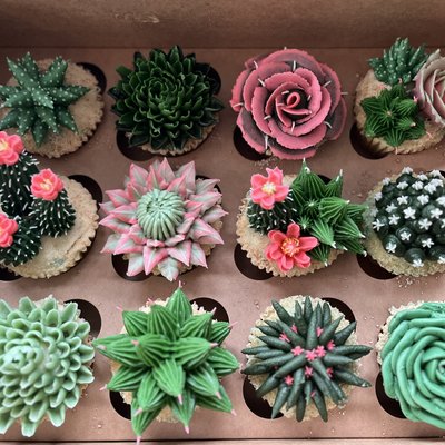 Custom Large Floral Cupcakes