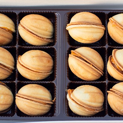 Oreshki Walnut Shaped Butter Cookies Dulce de Leche Filled One Dozen