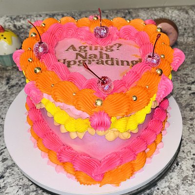 7 Inch Heart Cake With Topper