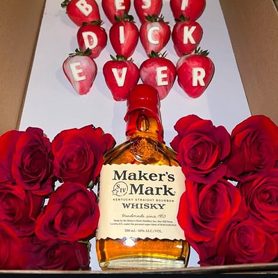 Dipped Strawberries With Alcohol And Roses 