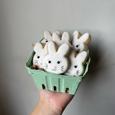 mini bunnies in a basket 