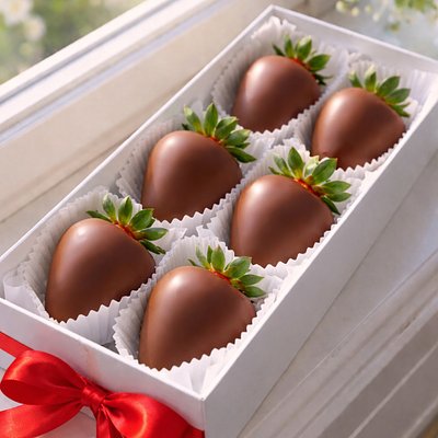 6 Milk Chocolate Covered Strawberries 