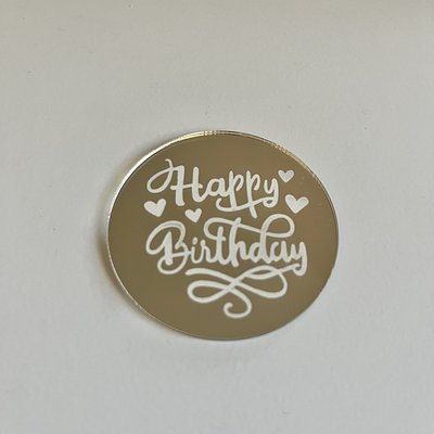 Mini Silver “Happy Birthday” Topper 