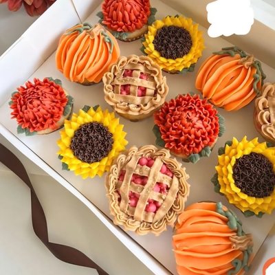 Fall Decorated Cupcakes