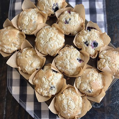 Blueberry Sourdough Muffins