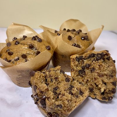 Espresso Chocolate Chip Sourdough Muffins