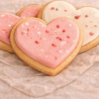 Valentines Special: 3 Heart Sugar Cookies 