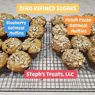Peach Pecan Oat Muffins