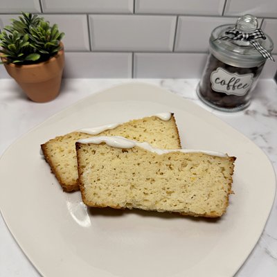 Iced Lemon Loaf Slice