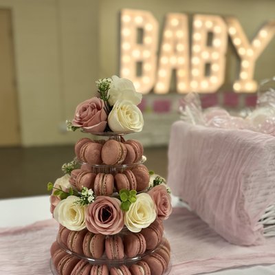 Mini Macaron Tower (w Flowers) 
