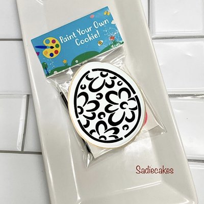PYO Single Sugar Cookie - Floral Easter Egg