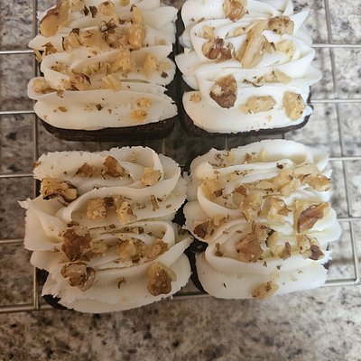 Cream Cheese Iced Walnut Brownies 