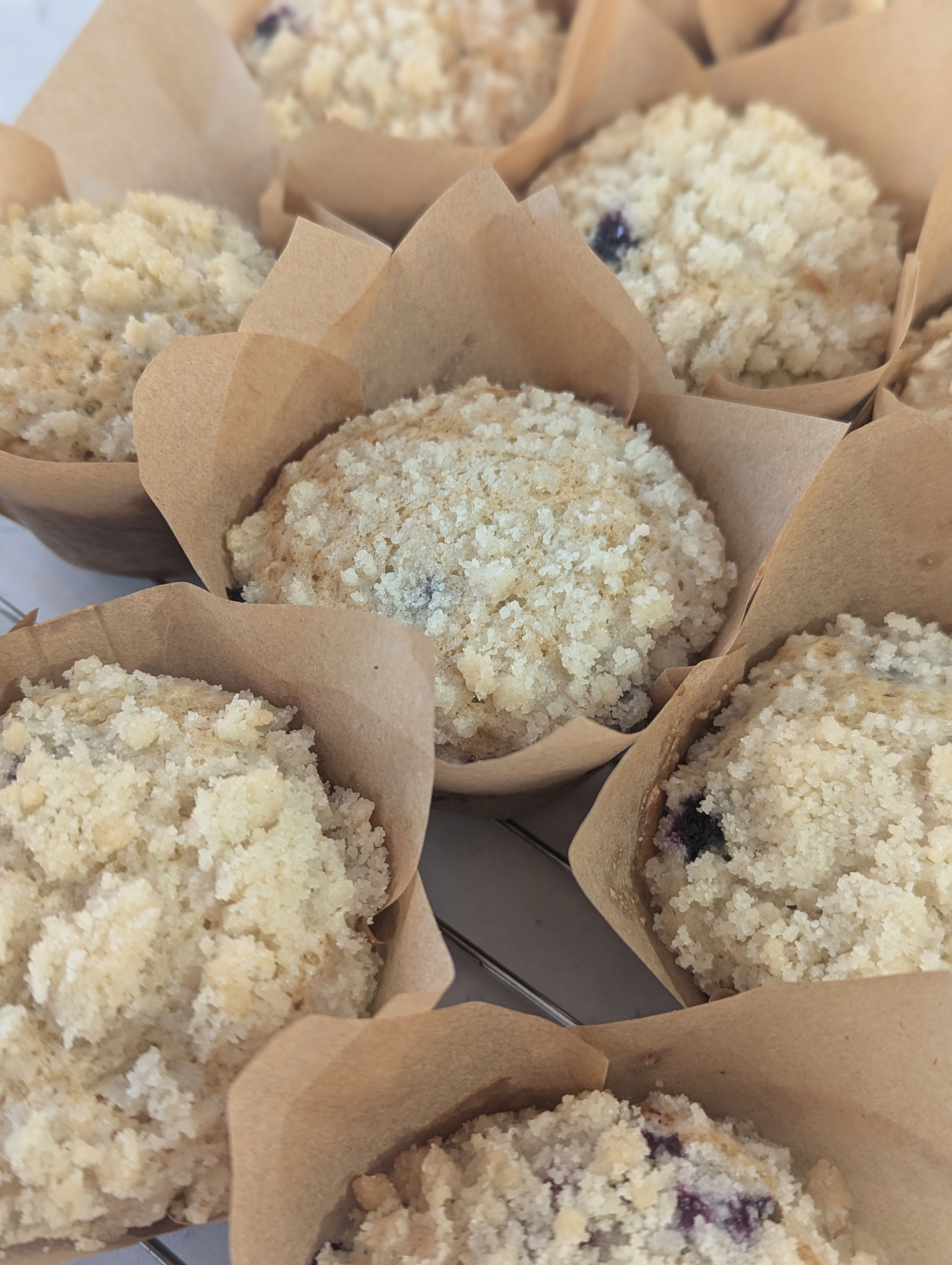 Blueberry Muffins With Crumble Topping (Qty 4)