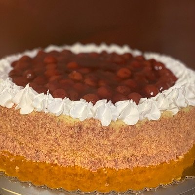 Cherry Cheesecake With Black Cherry Crumble 