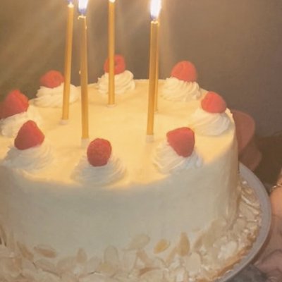 Raspberry Almond Cream Cake