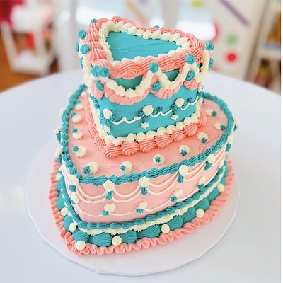 Small 2 Tiered Heart Cake