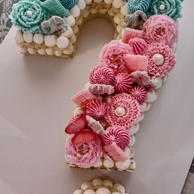 Gender Reveal Question Mark Cake